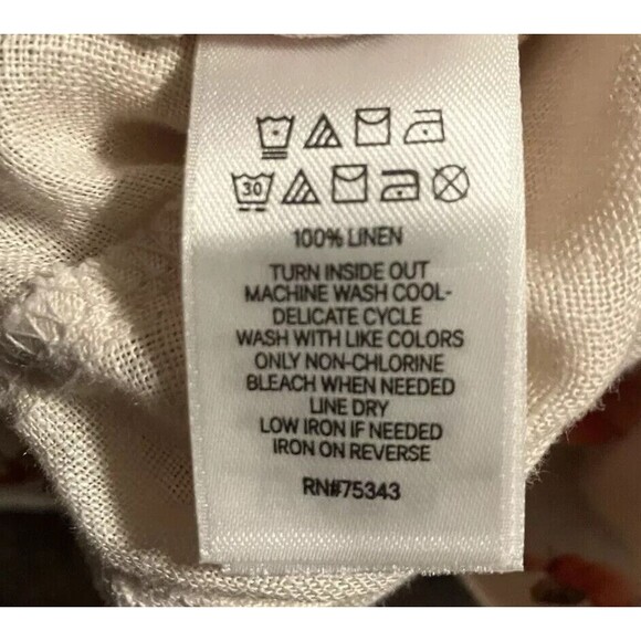 NWT TAHARI 100% Linen V Neck Floral Top Blouse Size 3XL - Picture 7 of 7